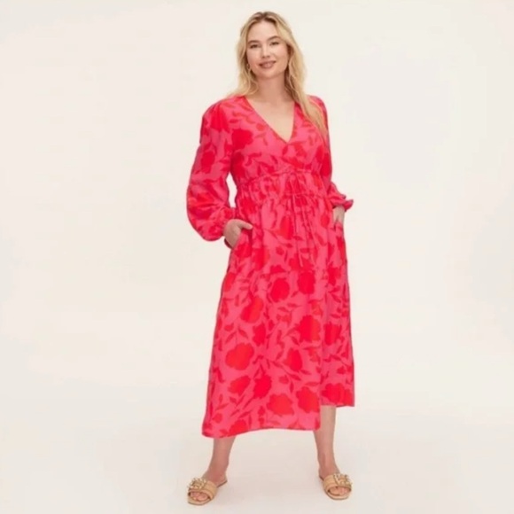 kate spade Dresses & Skirts - Kate Spade Target Pink & Red Floral Maxi Dress Size XL